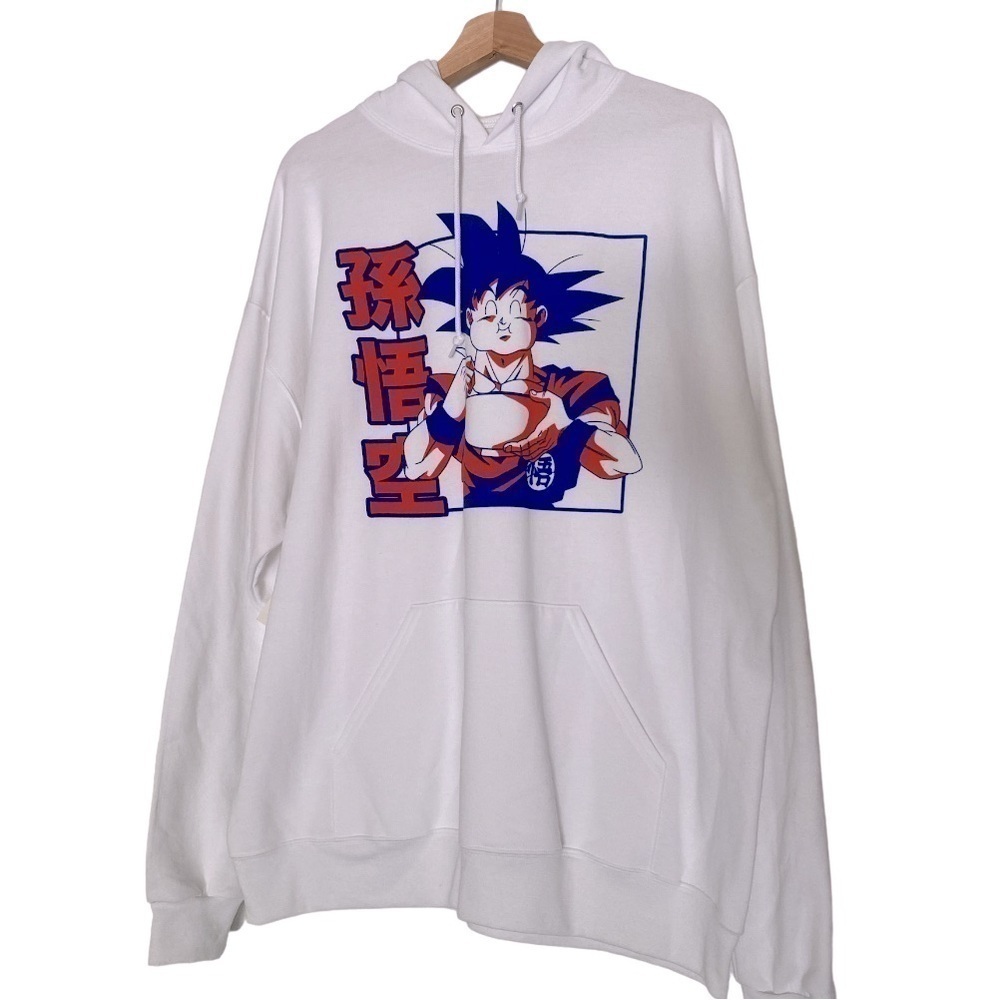 NWT DRAGONBALL Z RAMEN EATING WHITE MENS XL HOODIE